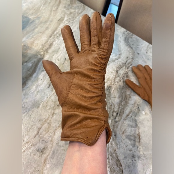Coach leather cashmere gloves sz 8 brown - Picture 7 of 10